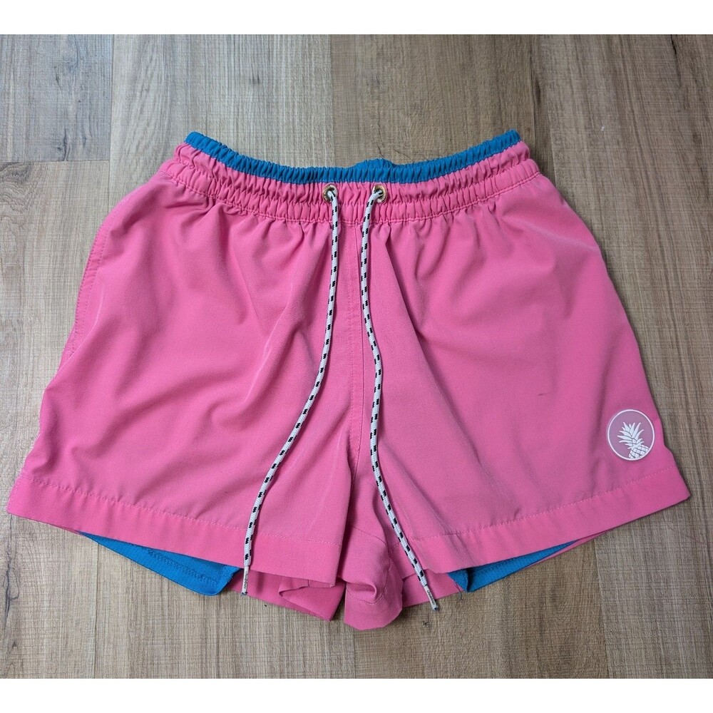 Chubbies Size XS Pink Blue 4" Swim Trunks Shortie Compression Liner Shorts